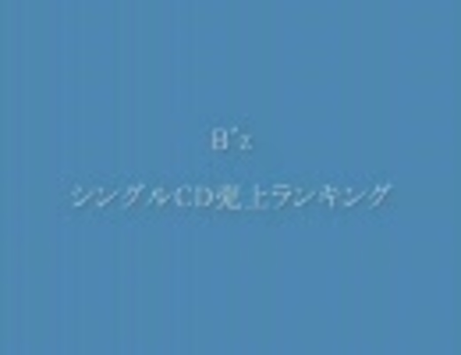 B Z シングルcd売上ランキング ニコニコ動画